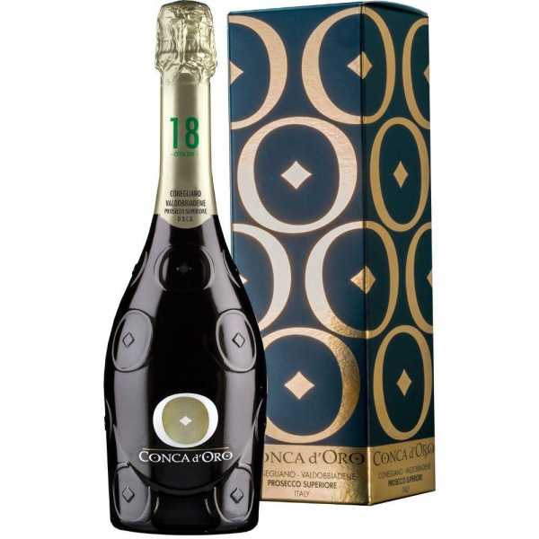 Игристое вино Conca d'Oro Prosecco Superiore Millesimato Conegliano Valdobbiadene Extra Dry (gift box)
