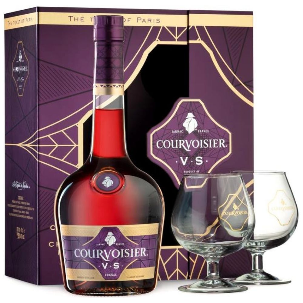Коньяк Courvoisier VS (gift set with 2 glasses)