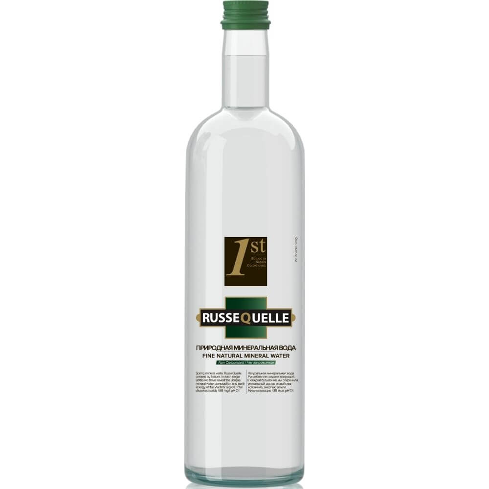 Spring mineral water RusseQuelle (still, glass, 750 ml)