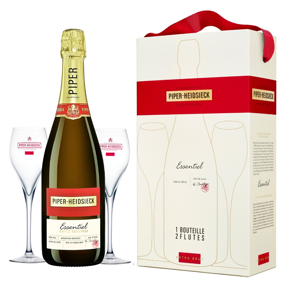 Шампанское Piper-Heidsieck Essentiel Cuve Reserve (gift box set с сумкой и 2-мя бокалами)