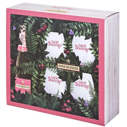 Шампанское Piper-Heidsieck Rose Sauvage (gift set with 4 glasses)