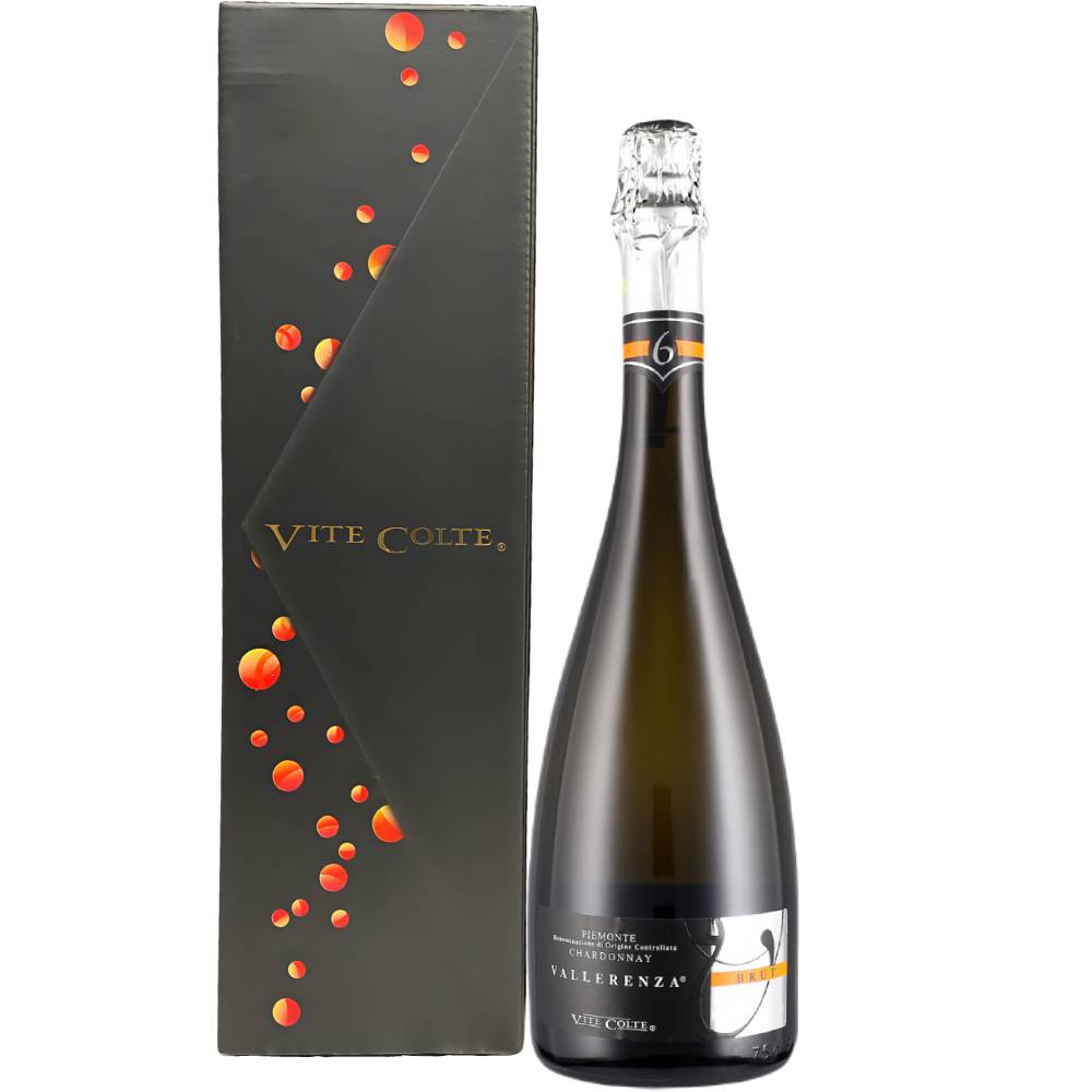 Игристое вино Vite Colte Vallerenza Piemonte DOC Chardonnay Brut (gift box)