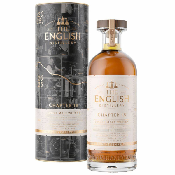 Односолодовый виски The English Single Malt Whisky 18-th Anniversary (giftbox)